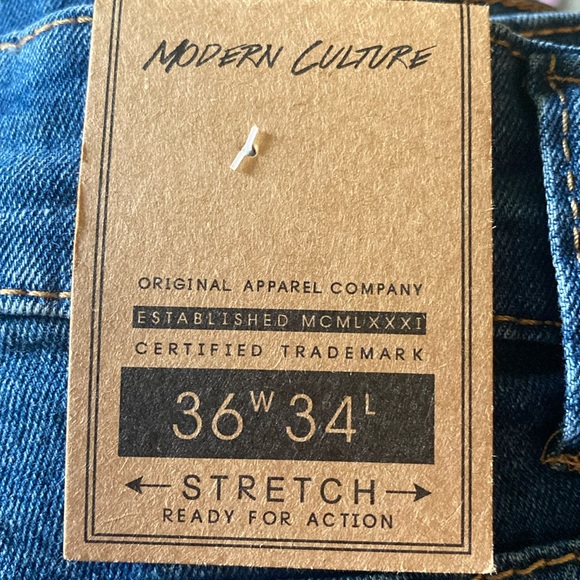 Modern Culture SZ 36 x 34 Distressed Moto Style Denim Blue Jeans New S - Picture 15 of 15